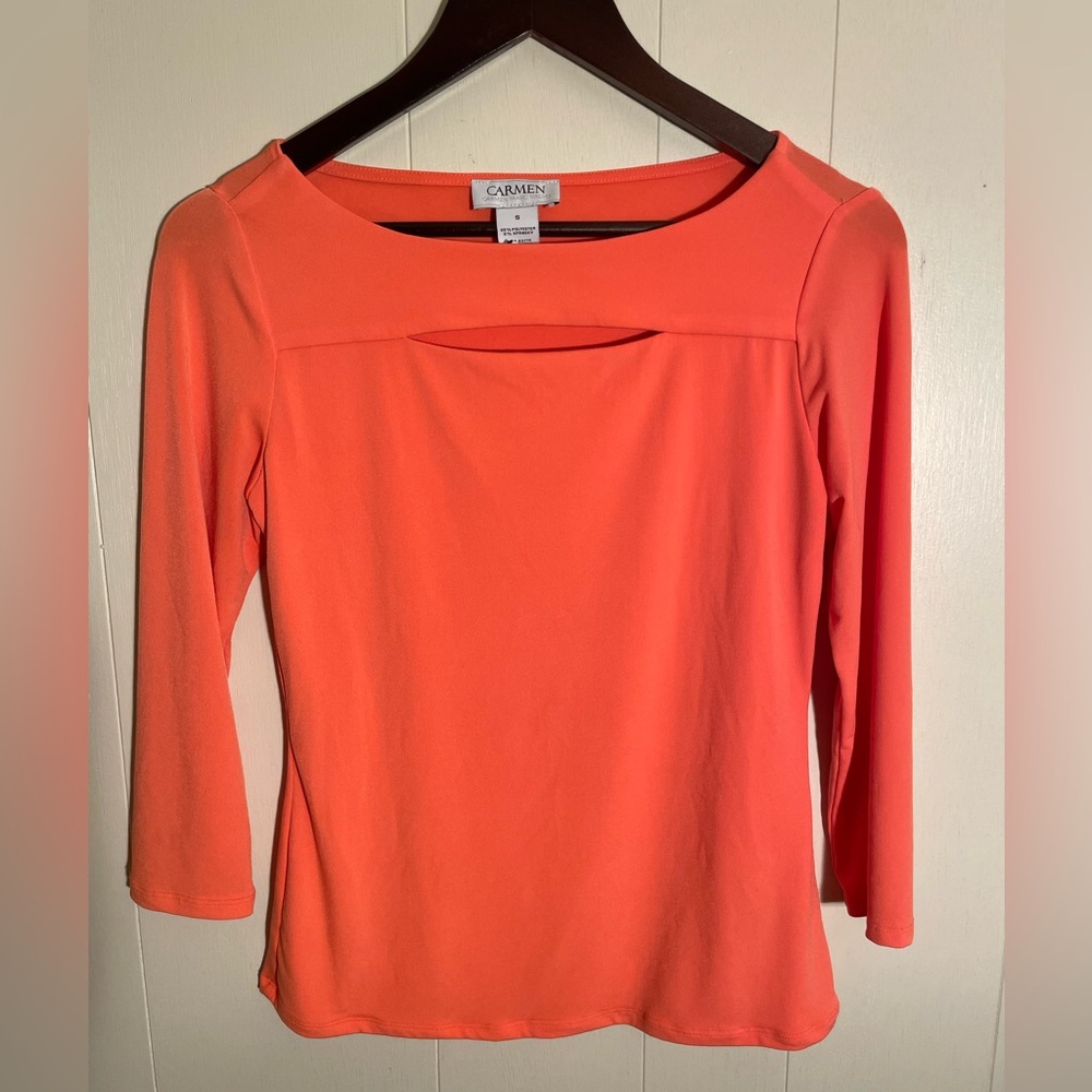 Carmen Marc Valvo Coral Blouse